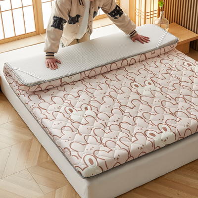 2023新品床垫A类凉感丝床垫乳胶记忆棉床垫 200*220（4公分） 兔兔乐园