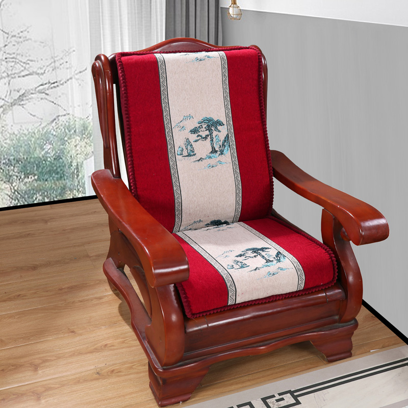 2021新款实木沙发垫子加厚坐垫海绵高密度加硬中式红木沙发垫 55*50*60 迎客松红