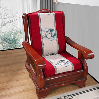2021新款实木沙发垫子加厚坐垫海绵高密度加硬中式红木沙发垫 50*50*60 迎客松红