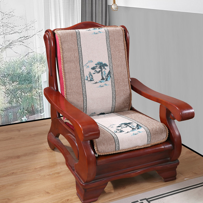 2021新款实木沙发垫子加厚坐垫海绵高密度加硬中式红木沙发垫 55*50*60 迎客松驼