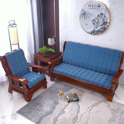 2023新款红木沙发坐垫系列二 50*50*60cm 古典蓝（有三连坐）