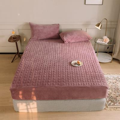 （总）秋冬吸湿加厚牛奶绒夹棉床笠 1.2m床笠三件套（含枕套一对） 魅力紫