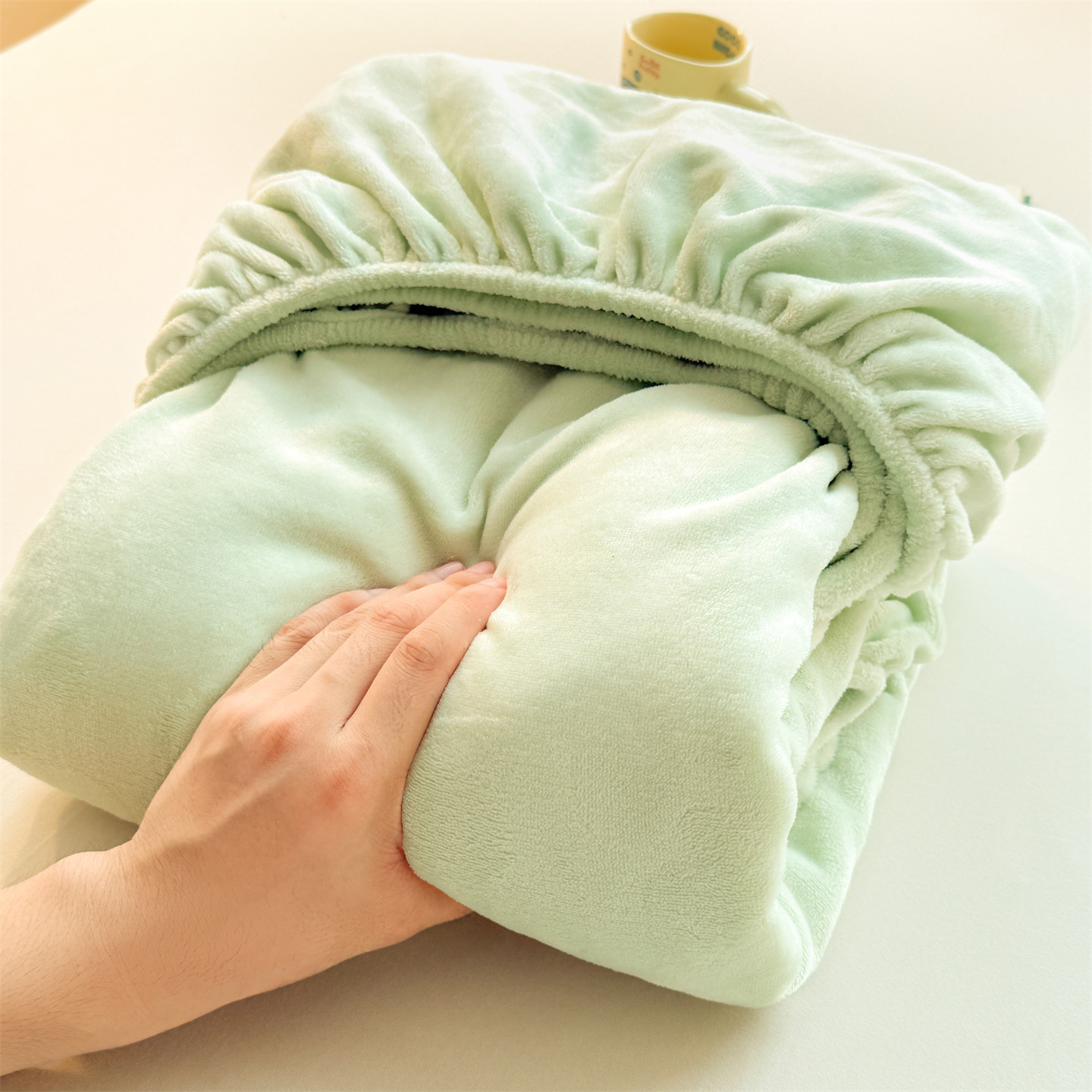 2025新款单层高克重牛奶绒纯色床笠素色床垫保护套 牛奶绒单层床笠-碧海蓝