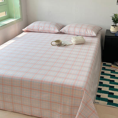 新款-日式少女风纯棉全棉色织水洗棉单品床单风格二 床单120cmx230cm 春野桔