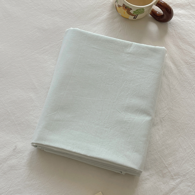 2024新款全棉色织水洗棉单品系列 床单120x230+枕套1个 冰沙绿