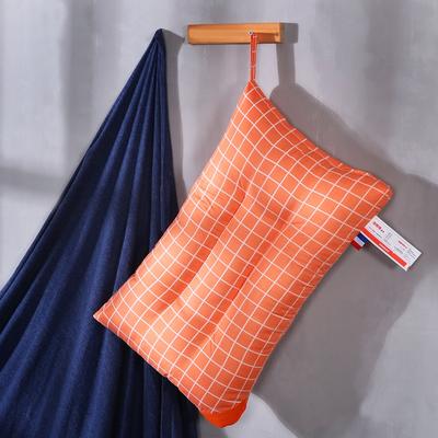 超柔磨毛定型可水洗枕芯保健护颈枕头 橙色大格