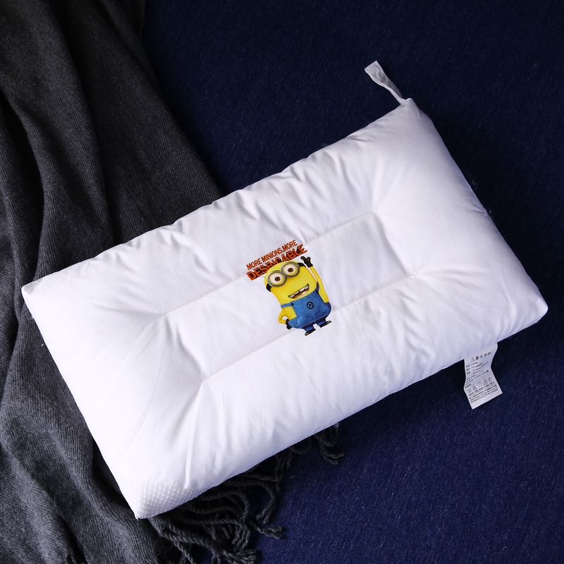 枕芯枕头系列 全棉儿童烫染卡通可水洗枕头 印花定型呵护枕芯 小黄人