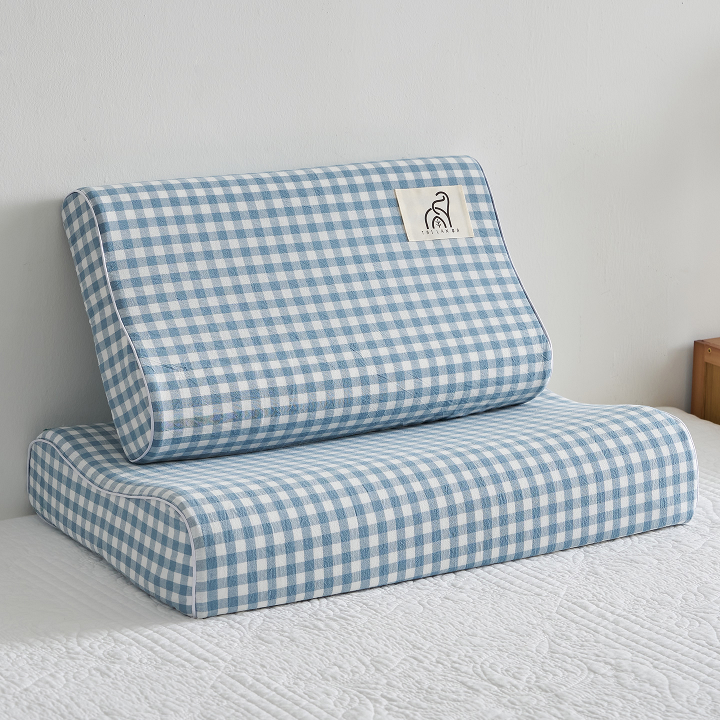 2025新款水洗棉学生枕成人枕乳胶枕头枕芯 浅蓝