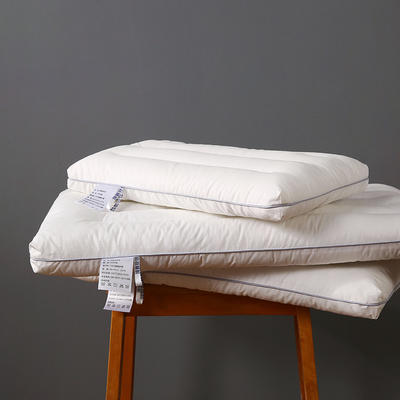 高端系列 全棉防羽布低枕羽丝绒枕头仪征棉简约定型护颈单人枕芯 成人款（48*74cm）