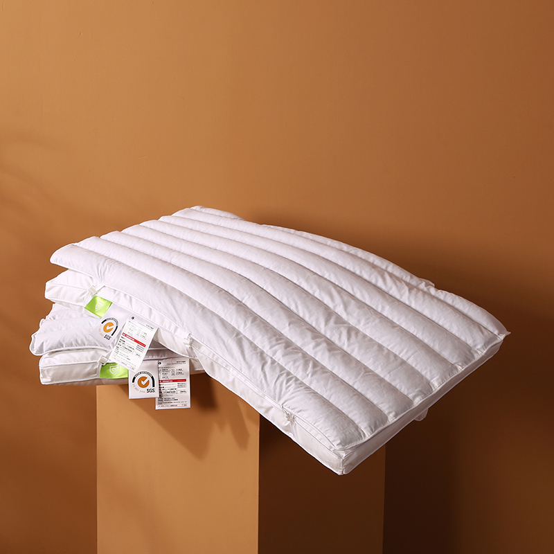 2021新品全棉防羽布荞麦枕二合一羽丝绒可拆卸护颈枕芯单人双层枕头 二合一荞麦功能枕
