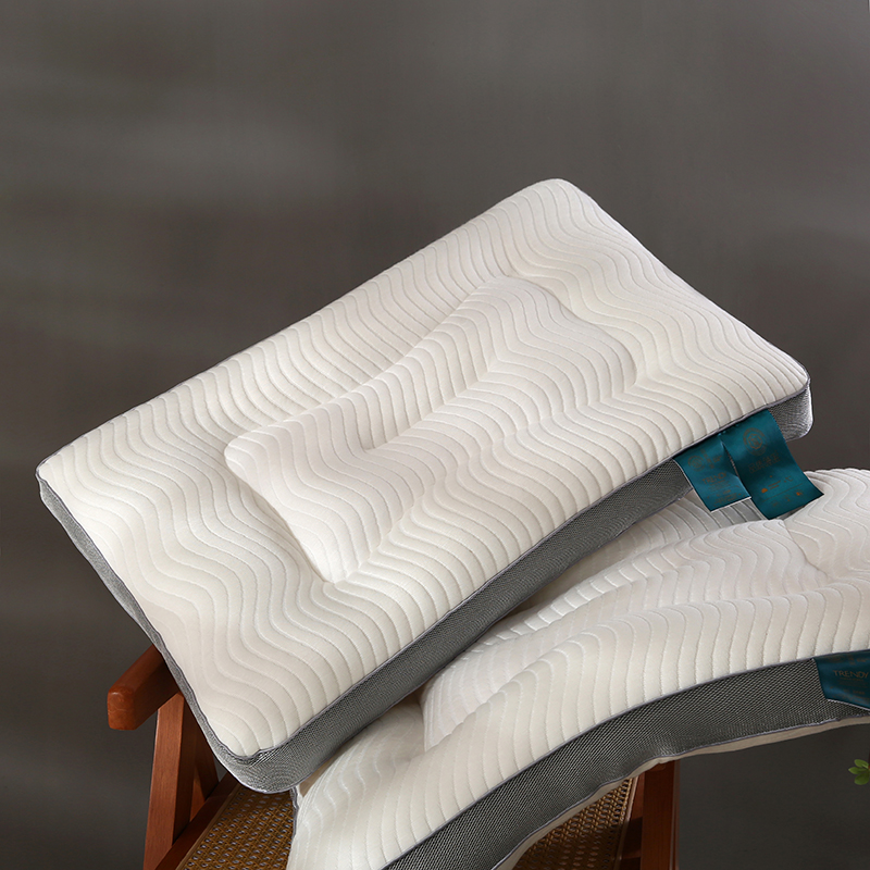 针织绗缝羽丝绒枕头成人护颈单人枕芯定型舒适枕48*74CM 48*74cm/只 针织定型舒适枕