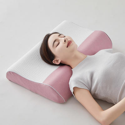 新款针织牵引乳胶枕枕头枕芯40*60*8/10cm 40*60*8/10cm 粉色