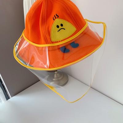 2020新款儿童疫情防飞沫渔夫帽（含面罩） 橙色适合1-6岁头围52cm-54cm