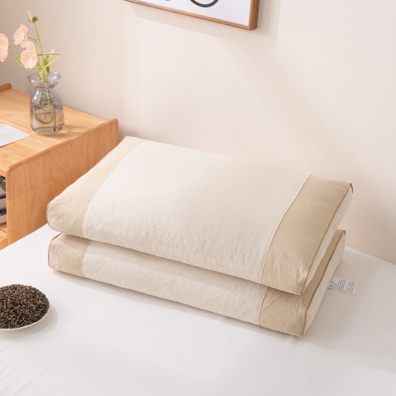 2023新款全棉水洗棉荞麦枕枕头枕芯/只 20x50cm 细米条