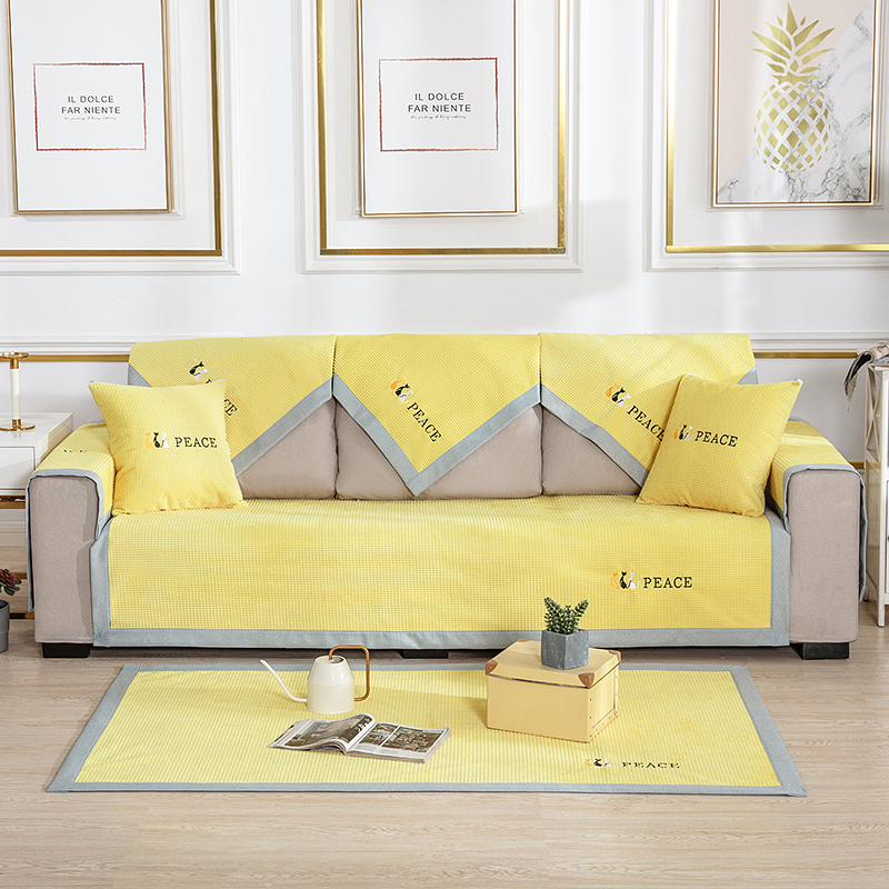 2022新款沙发垫-麋鹿和平猫 70*70 平猫黄