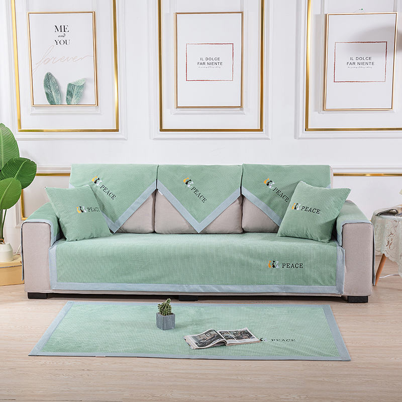 2022新款沙发垫-麋鹿和平猫 70*70 平猫绿