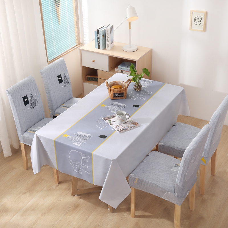 2021新款PVC餐桌布针织椅子套 餐桌布100*160cm 奇遇
