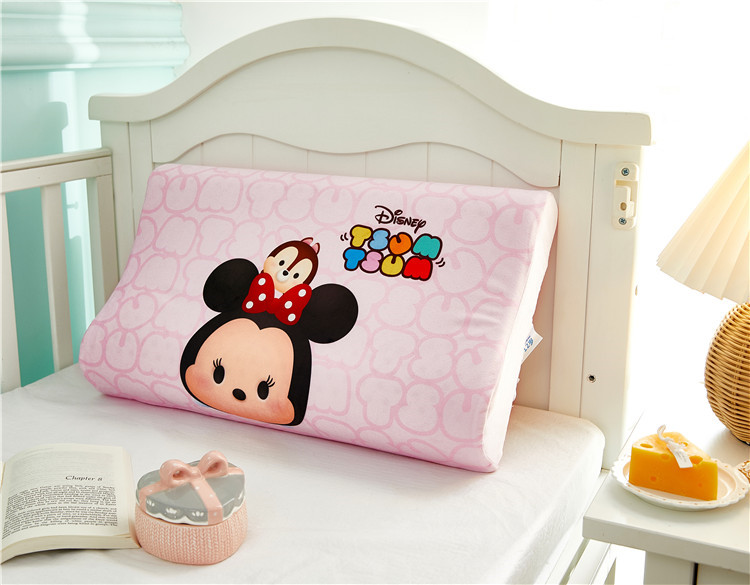 2021新款正品迪士尼儿童乳胶枕头天然儿童乳胶枕芯冬用加绒款 松鼠米妮小童