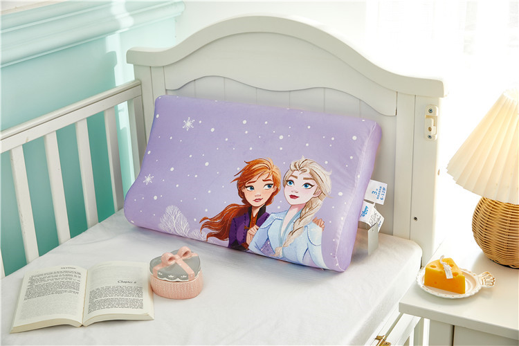 2021新款正品迪士尼儿童乳胶枕头天然儿童乳胶枕芯冬用加绒款 冰雪奇缘大童