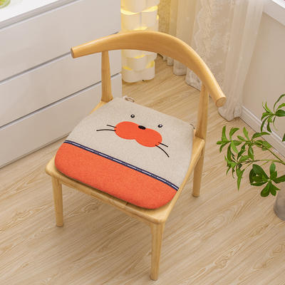2023新款亚麻猫咪椅垫（方圆）系列 42*45cm 橙色