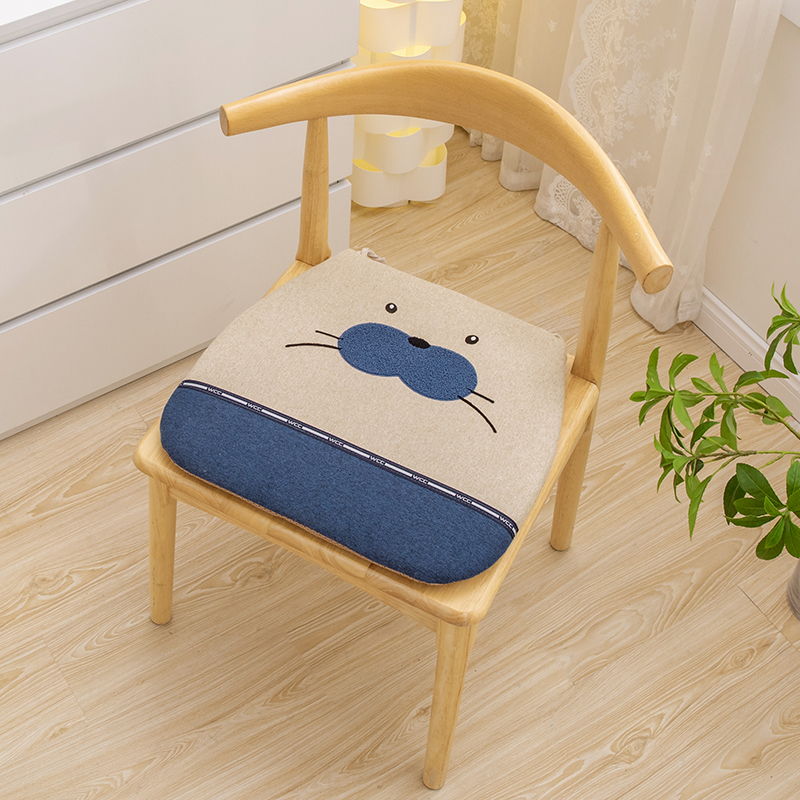 2023新款亚麻猫咪椅垫（方圆）系列 42*45cm 蓝色