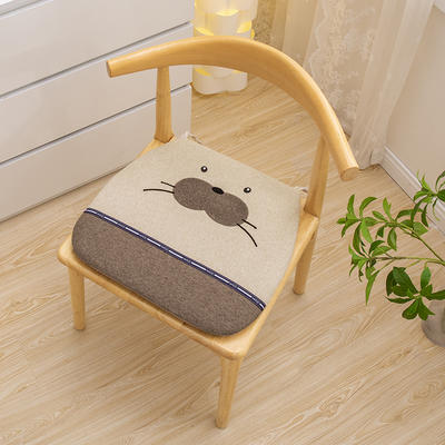 2023新款亚麻猫咪椅垫（方圆）系列 42*45cm 棕色