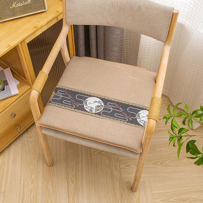 2023新款亚麻月亮椅垫（方垫）系列 45*45cm 米白
