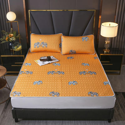 2021新款乳胶凉席床单床笠款 床单款0.9x2.0两件套（定制） 床单款，大象橙