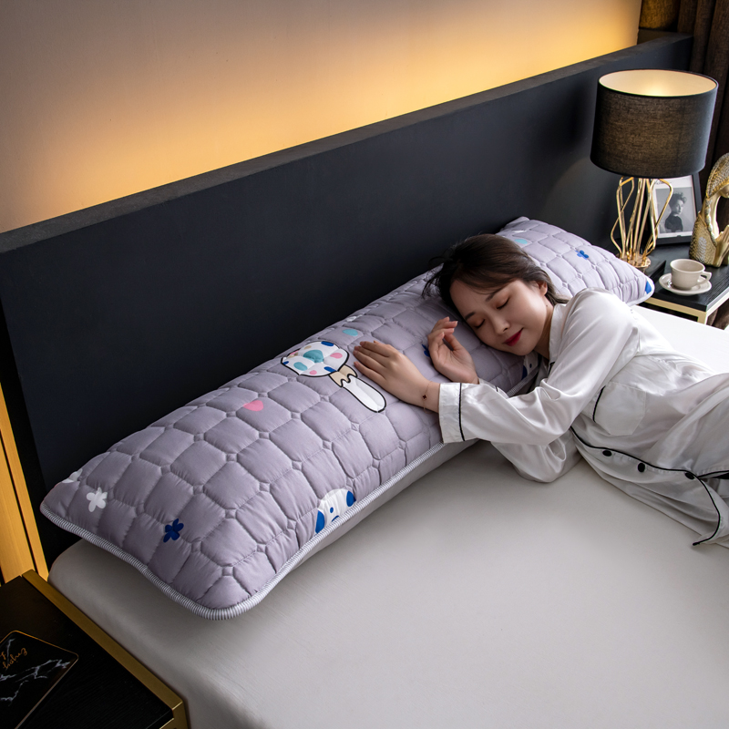 2023防水枕套双人枕套长枕套枕头套枕芯套 1.2m 蘑菇粉