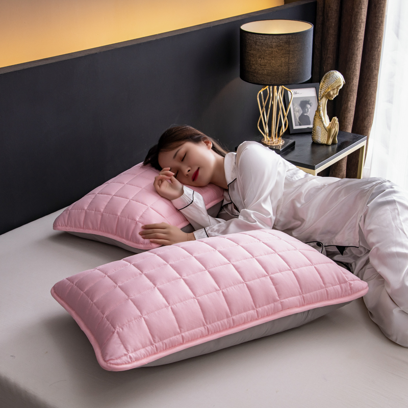 2024防水枕套一对装双人枕套长枕套枕头套枕芯套 1.2米:48*120一只 樱花粉