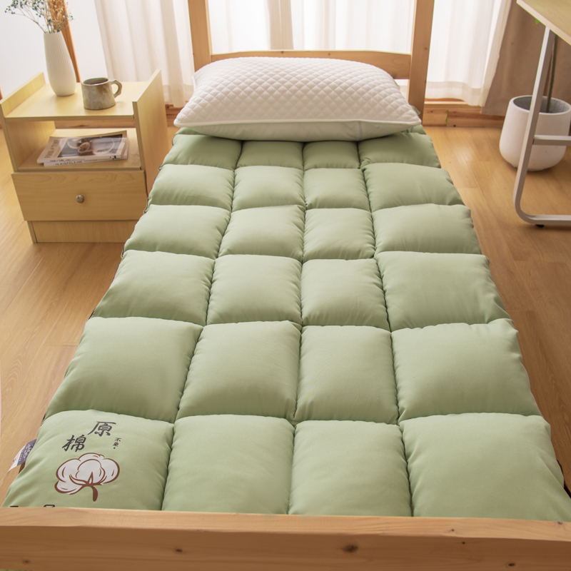 2024新款学生床垫宿舍单人垫被双人褥垫 90x200cm 豆绿色-亲肤床垫