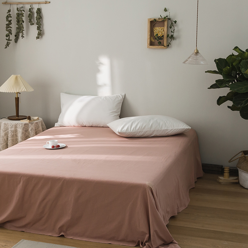 针织棉纯色系列-单床单 230*250cm单 床单 浅豆沙