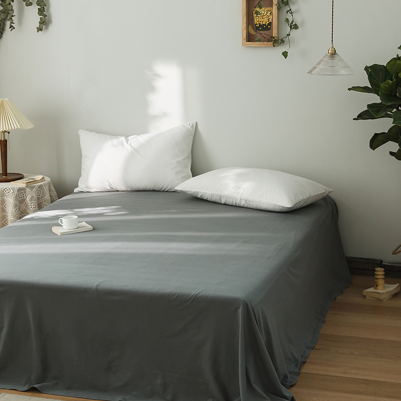 针织棉纯色系列-单床单 230*250cm单 床单 中灰