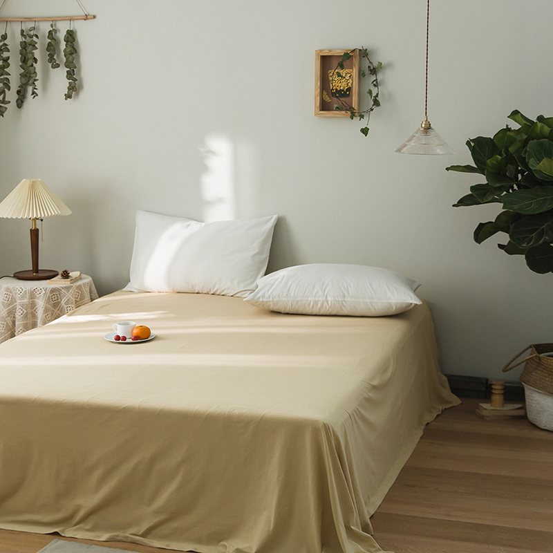 针织棉纯色系列-单床单 230*250cm单 床单 樱草黄
