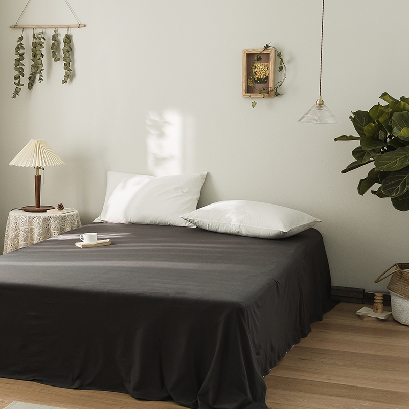 针织棉纯色系列-单床单 230*250cm单 床单 碳灰