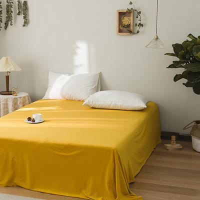 针织棉纯色系列-单床单 230*250cm单 床单 中黄