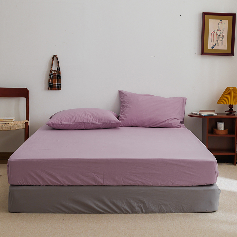 2022新款全棉水洗棉纯色单品床单系列 245cmx250cm单床单 安娜紫