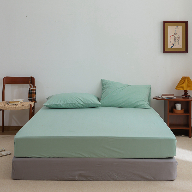2022新款全棉水洗棉纯色单品床单系列 245cmx250cm单床单 薄荷绿