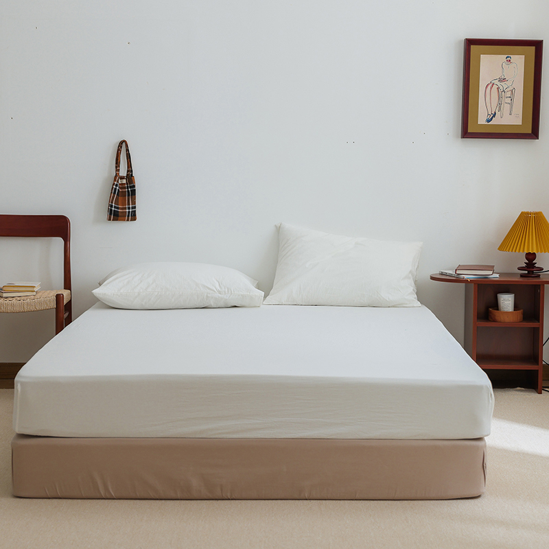 2022新款全棉水洗棉纯色单品床单系列 245cmx250cm单床单 本白色