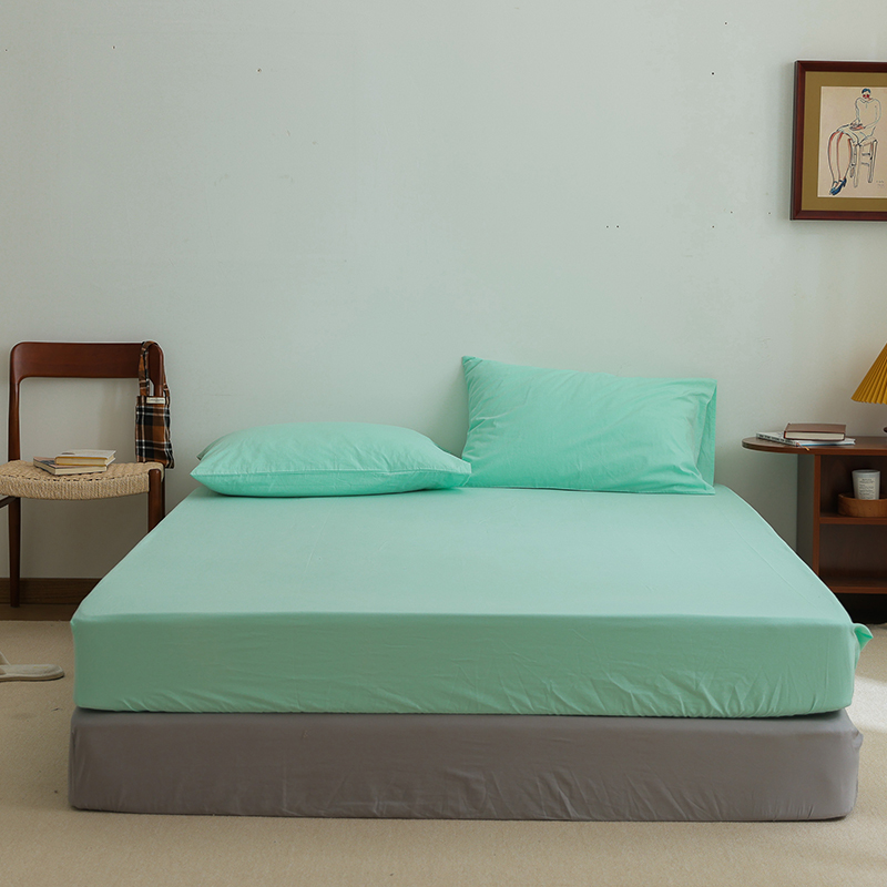 2022新款全棉水洗棉纯色单品床单系列 245cmx250cm单床单 水绿