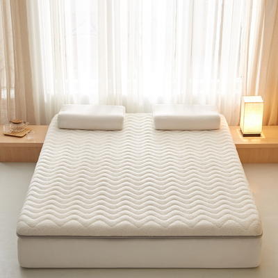 2023新款床垫系列-加厚羊羔绒床垫透气款 90*200*6 折线白色