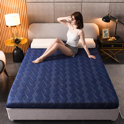 2023新款床垫系列-加厚单边乳胶床垫 90*200*6 透气菱形蓝