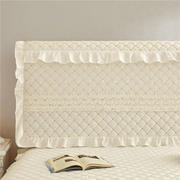 2023新款全棉夹棉公主蕾丝单件床头罩 1.2米床 白色