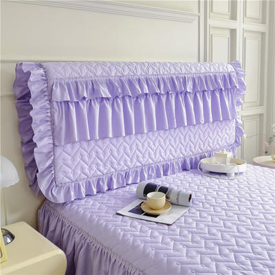 2023新款水洗棉磨毛夹棉纤缝床裙套件星辰系列--床头罩 1.5米 紫色